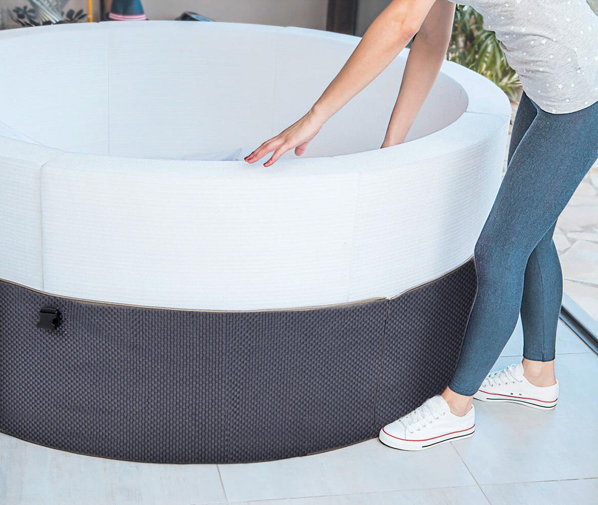 Whirlpool Metall Netspa Vita Ø 156 x H: 70 cm - Schwarz, Basics, Kunststoff/Metall (156/70cm)