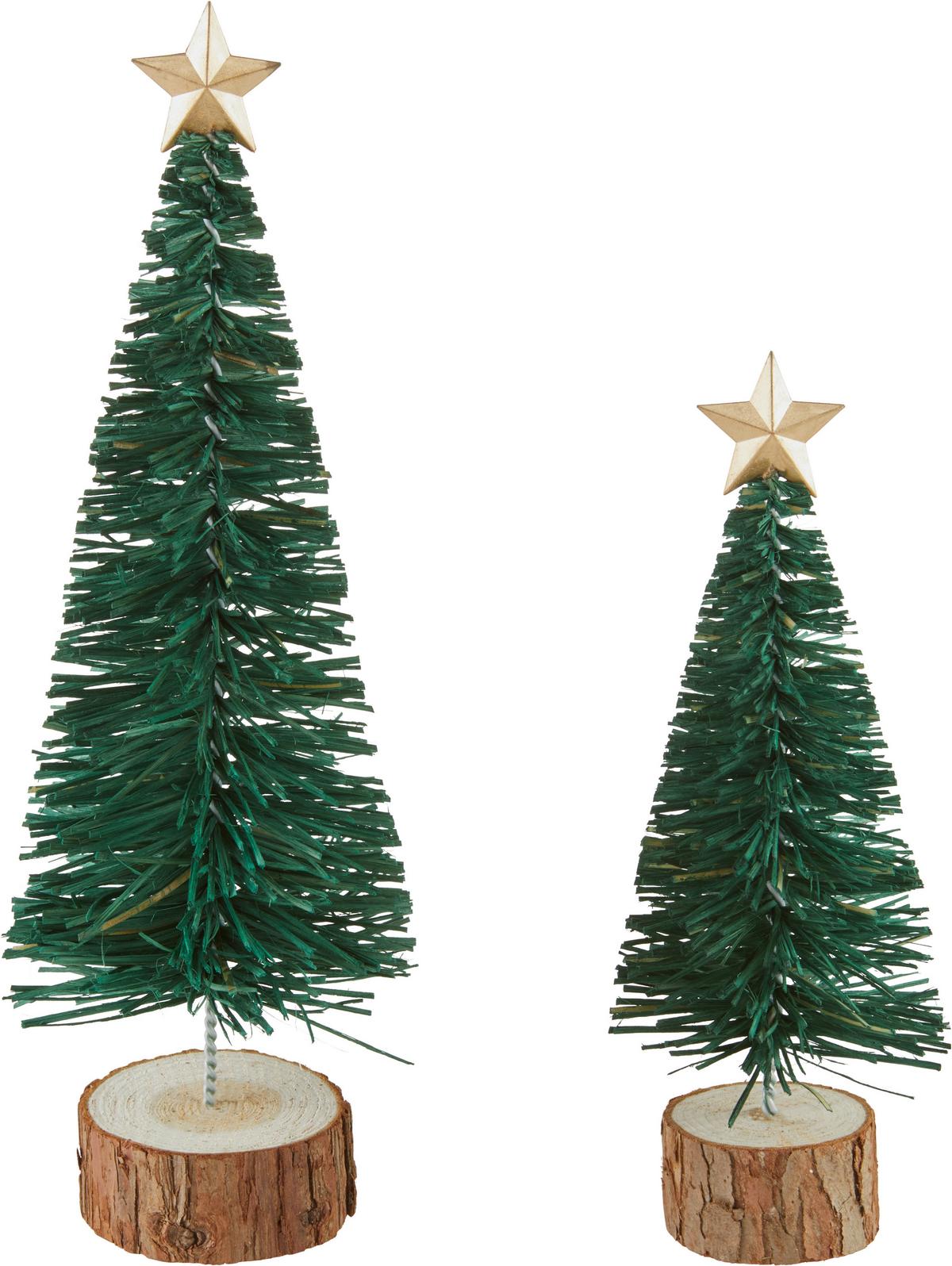 Dekobaum Tristan - Naturfarben/Grün, KONVENTIONELL, Holz/Kunststoff (10/30,5cm) - Luca Bessoni