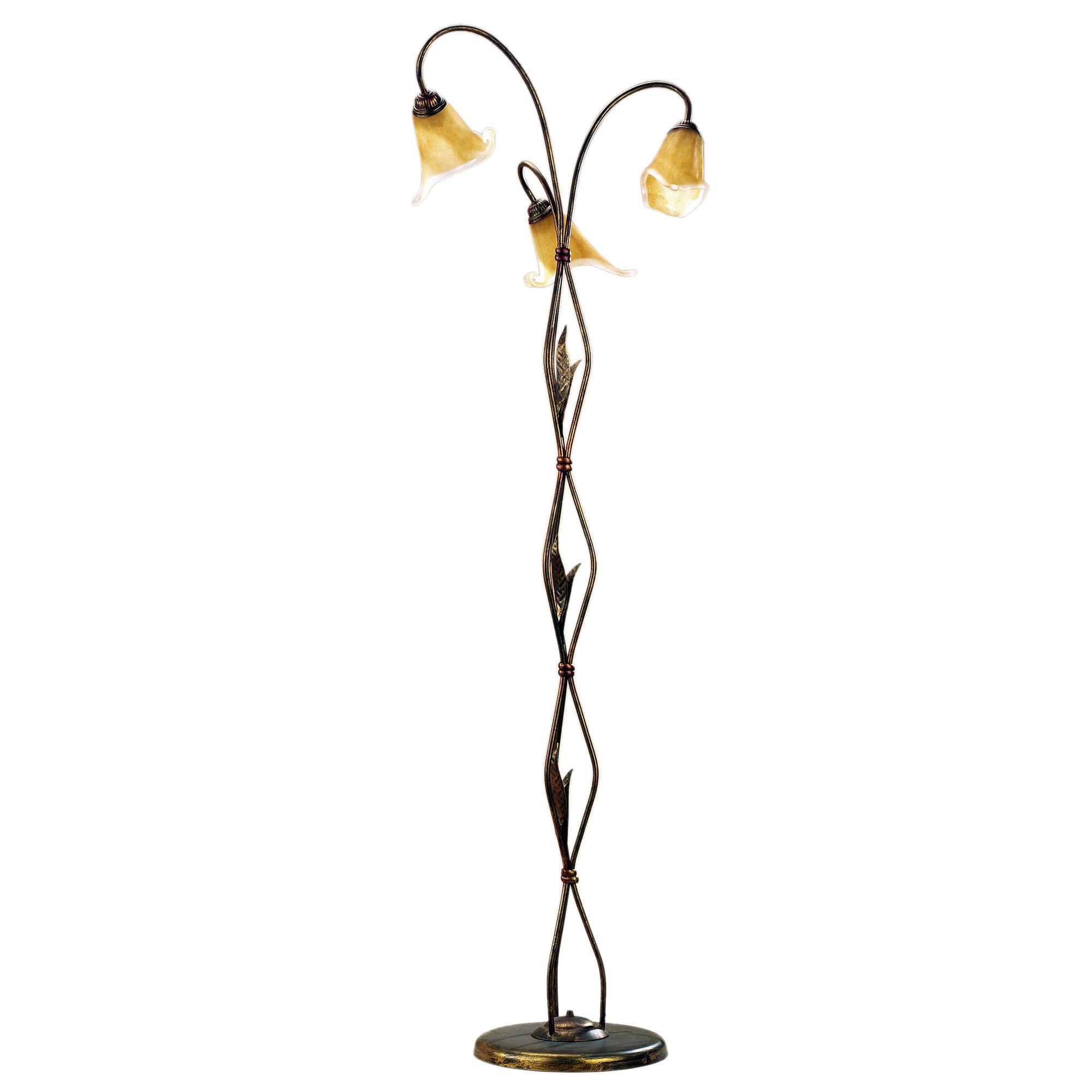 Stehleuchte 4230/Pt3 - Bronzefarben, KONVENTIONELL, Glas/Metall (52/170cm)