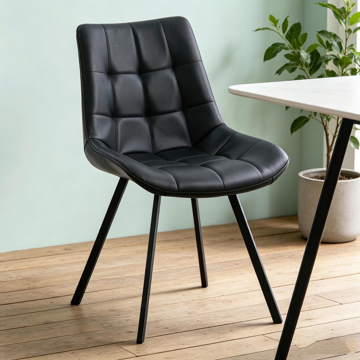 Stuhl Fritz Schwarz B: 54 cm - Schwarz, MODERN, Textil/Metall (54/86/62cm) - MID.YOU