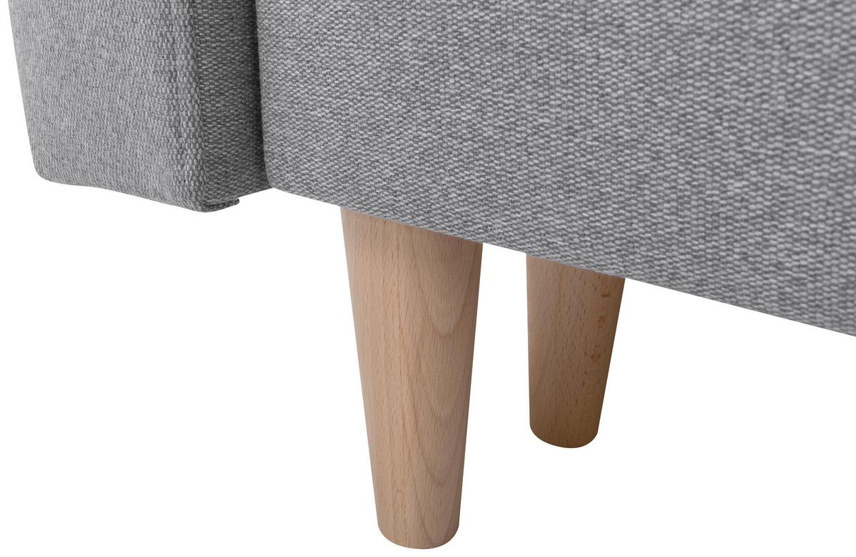 Eckschlafsofa Noret Hellgrau S: 242/242 cm - Dunkelgrau/Eiche Wotan, KONVENTIONELL, Textil (242/242cm) - MID.YOU