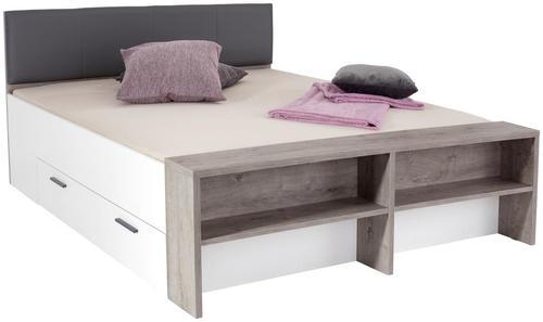 Ágykeret Julia - Tölgyfa/Barna, konvencionális, Faalapú anyag/Textil (186/54-95/226cm)