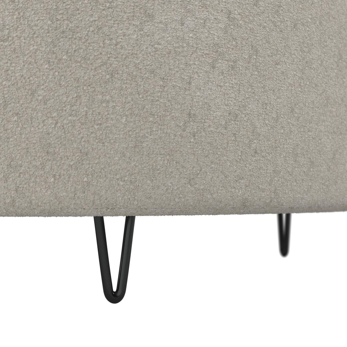 Dvoumístná pohovka BENNY, béžové buklé, max. 360 kg - černá/béžová, Moderní, kov/dřevo (224/85/114cm) - Bessagi Home