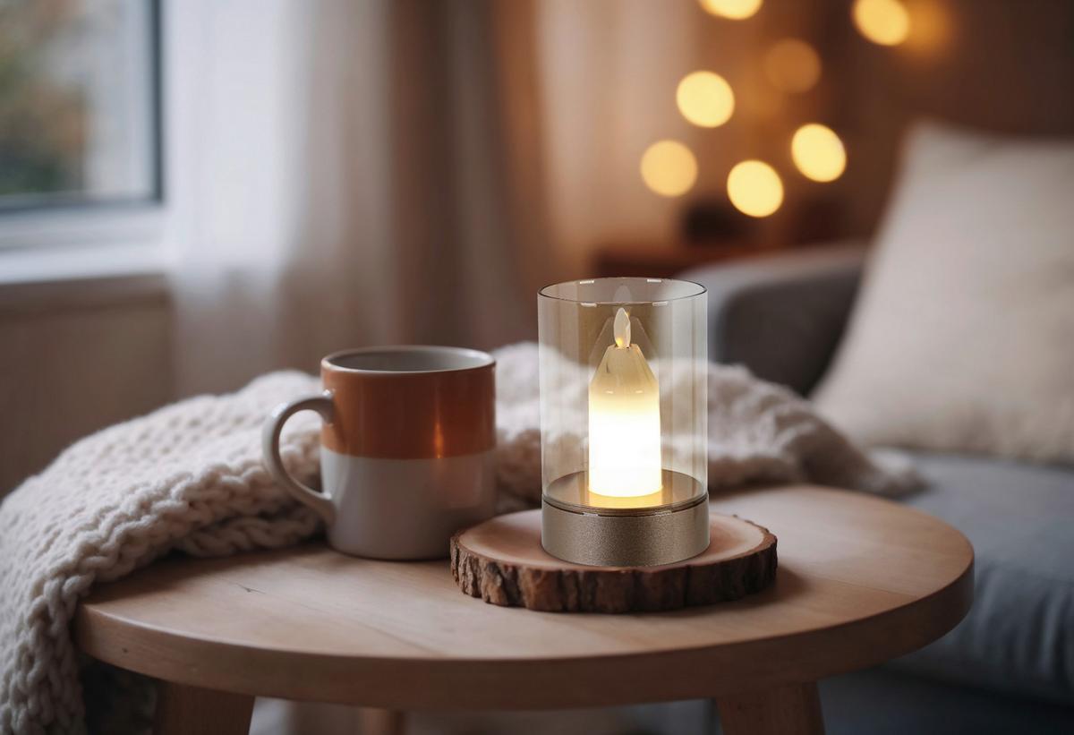 DEKORAČNÉ LED SVIETIDLO FLAMMI - biela/šampanská, Modern, kov/plast (8,5/13cm) - Mömax