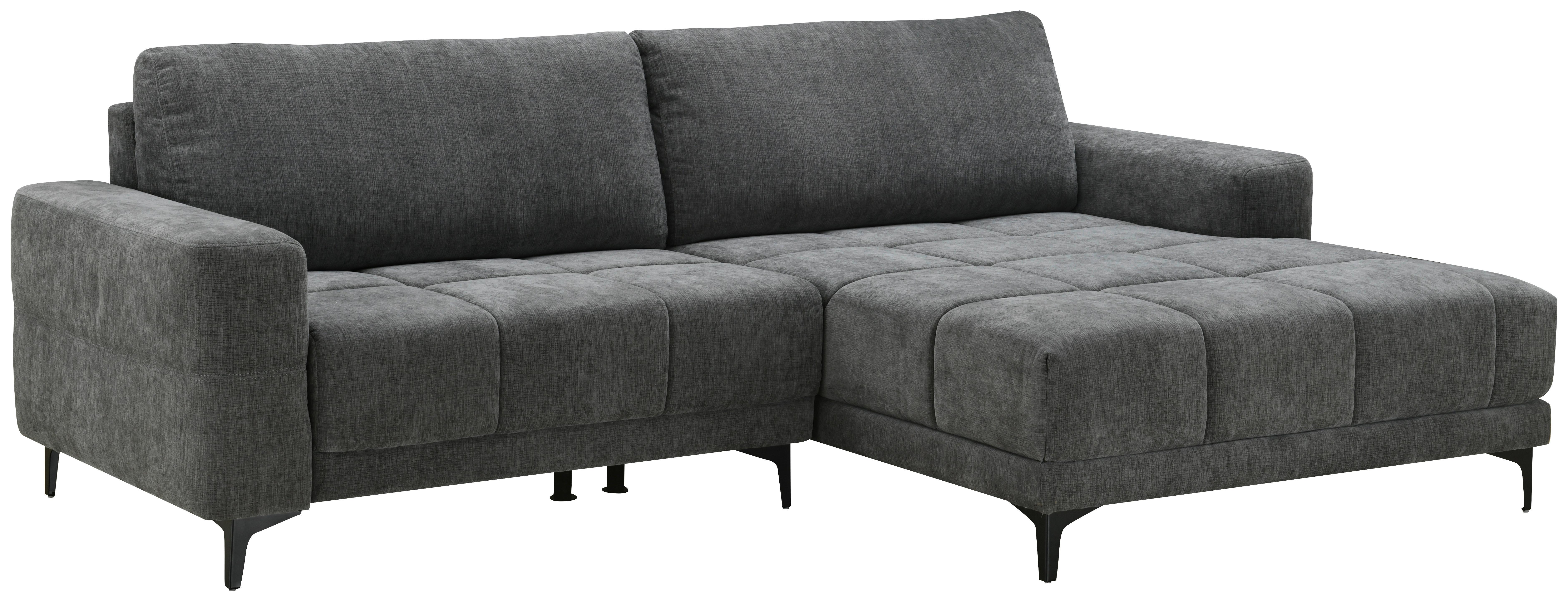 Ecksofa mit Relaxfunktion Chandler - Dunkelgrau/Schwarz, MODERN, Textil (246/165cm) - MID.YOU