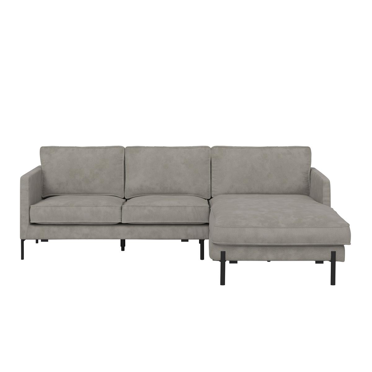 Ecksofa Yukon Hellgrau S: 232x154 Cm - Hellgrau/Schwarz, Trend, Textil (232/154cm) - Livetastic
