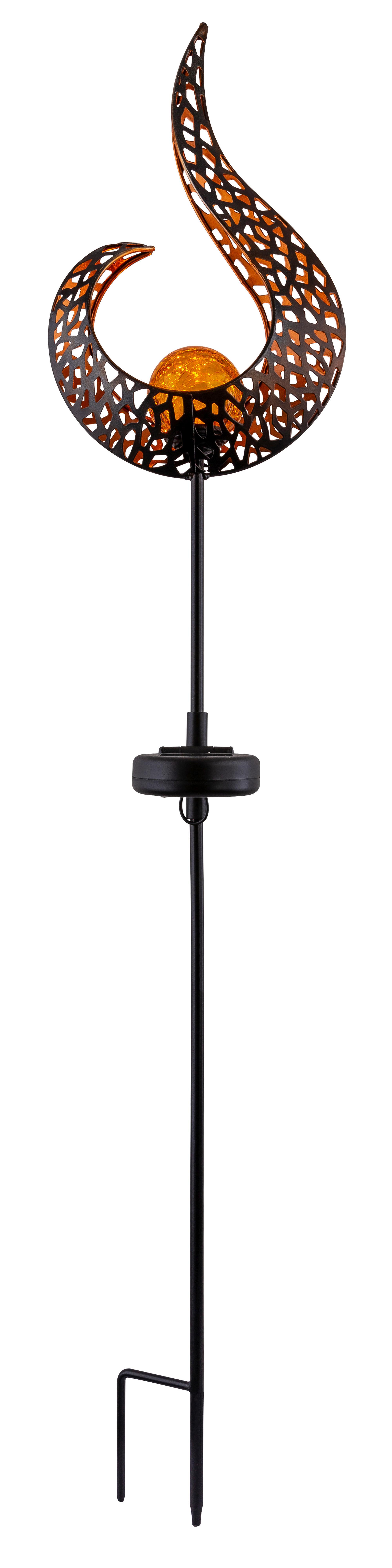 Solarleuchte Goldfarben Schwarz - Gelb/Goldfarben, Design, Glas/Metall (16,5/6,5/90cm) - Globo