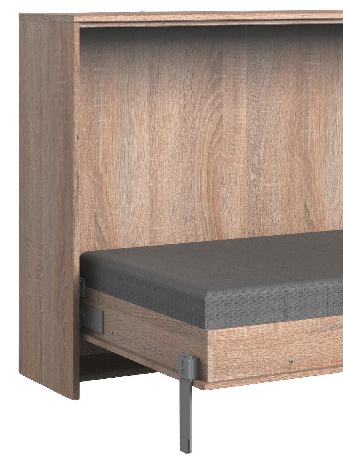 Schrankbett mit Lattenrost 90x200 Juist, Eiche Dekor - Eichefarben, KONVENTIONELL, Holz/Holzwerkstoff (90/200cm) - MID.YOU