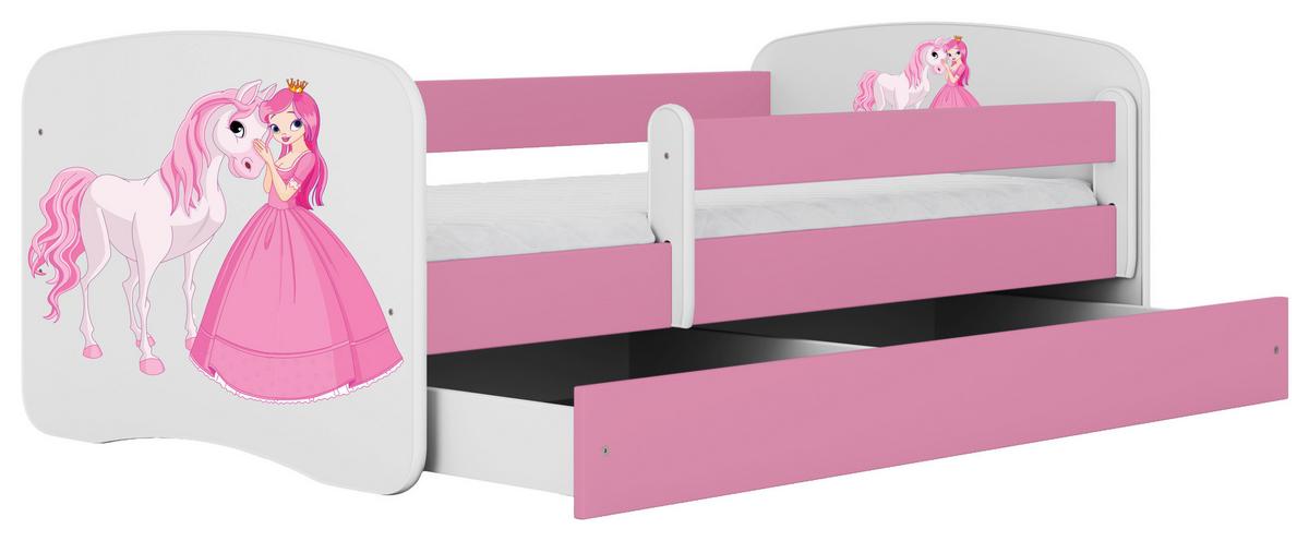 Kinder-/Juniorbett Babydreams inkl. Matratze 80x160 - Pink/Birkefarben, MODERN, Holz/Holzwerkstoff (80/160cm) - MID.YOU