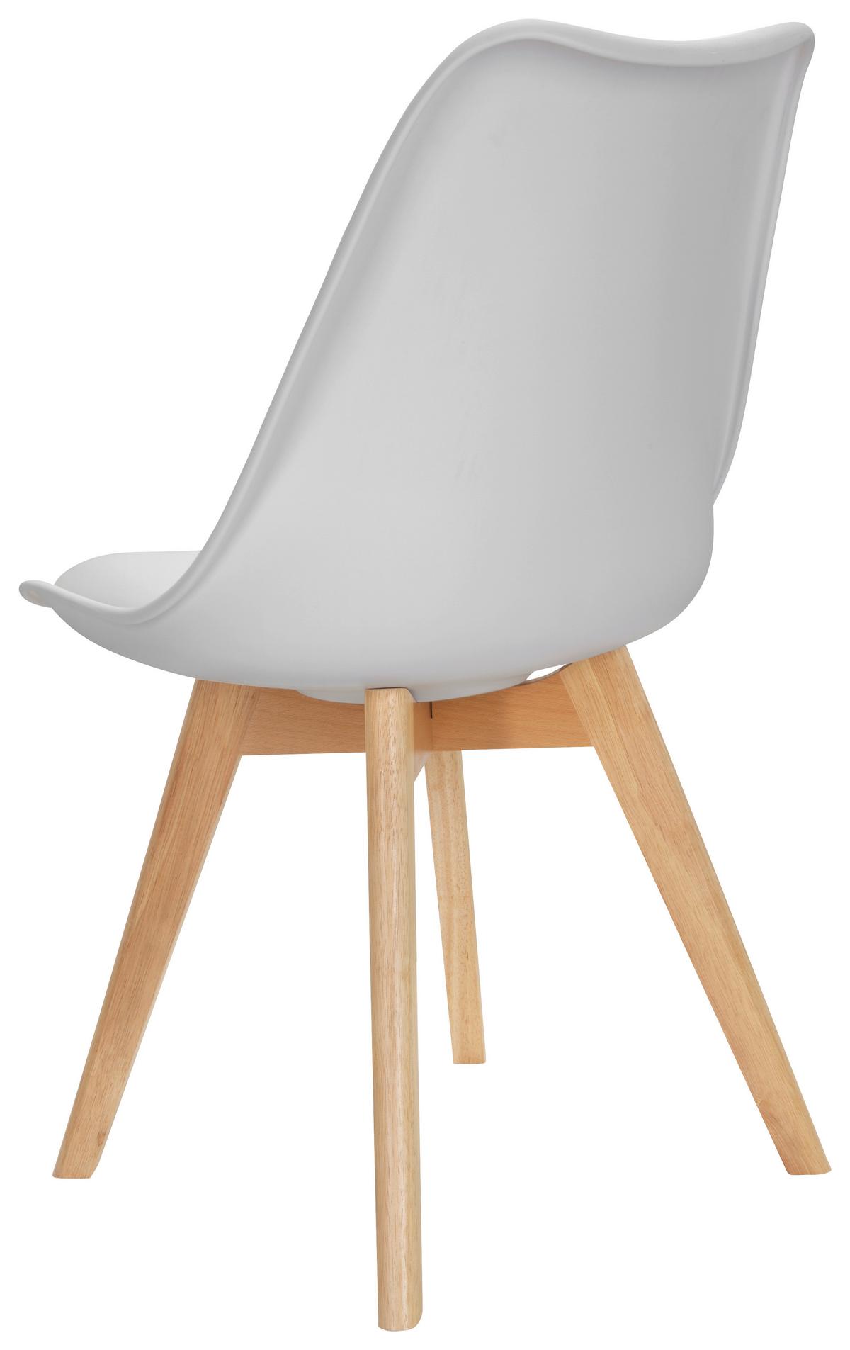 Stuhl-Set 4er Scandi Weiß/Buchefarben - Buchefarben/Weiß, MODERN, Holz/Kunststoff (48/87/56cm) - MID.YOU