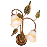 Wandleuchte 4620/ap2 - Bronzefarben/Olivgrün, Natur, Glas/Metall (40/48cm)