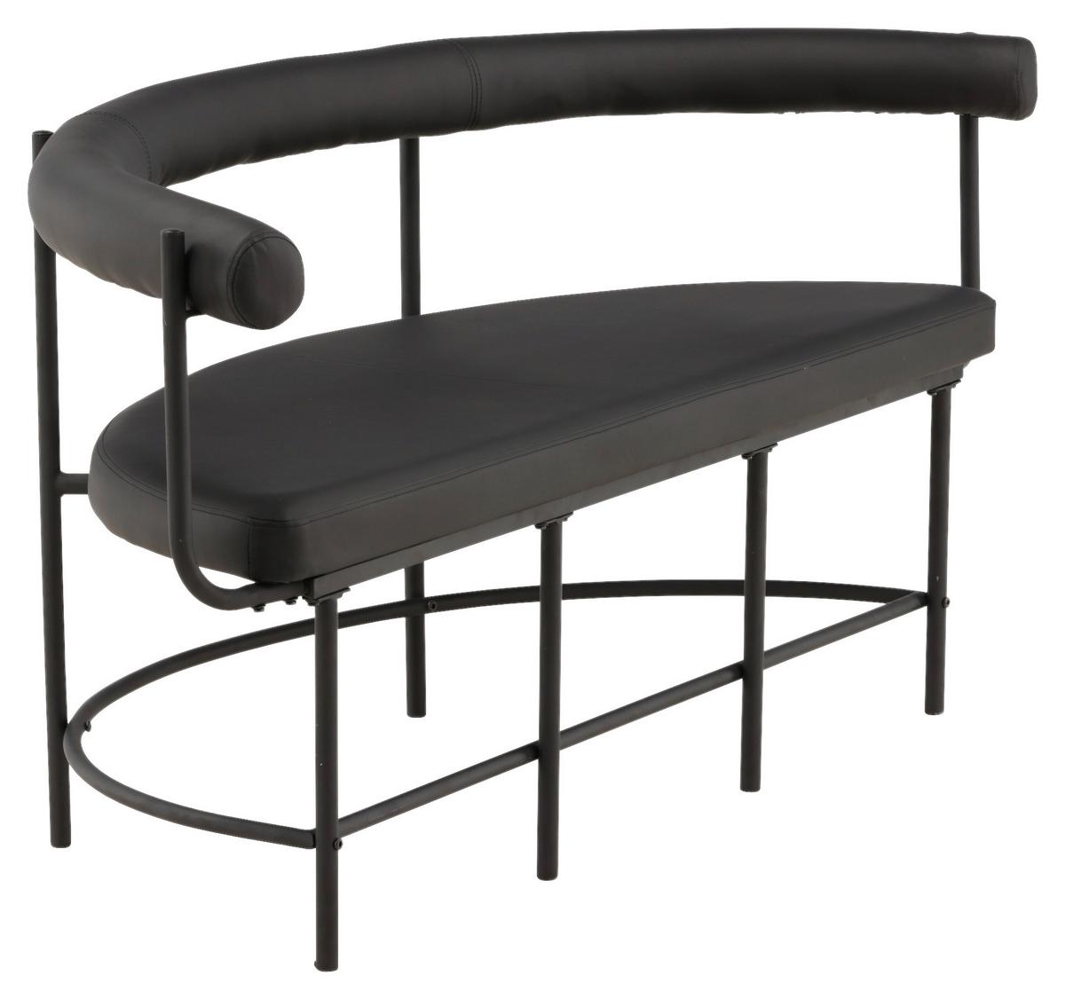 Sitzbank Stallhagen - Schwarz, Design, Textil/Metall (165/75/51cm) - Livetastic