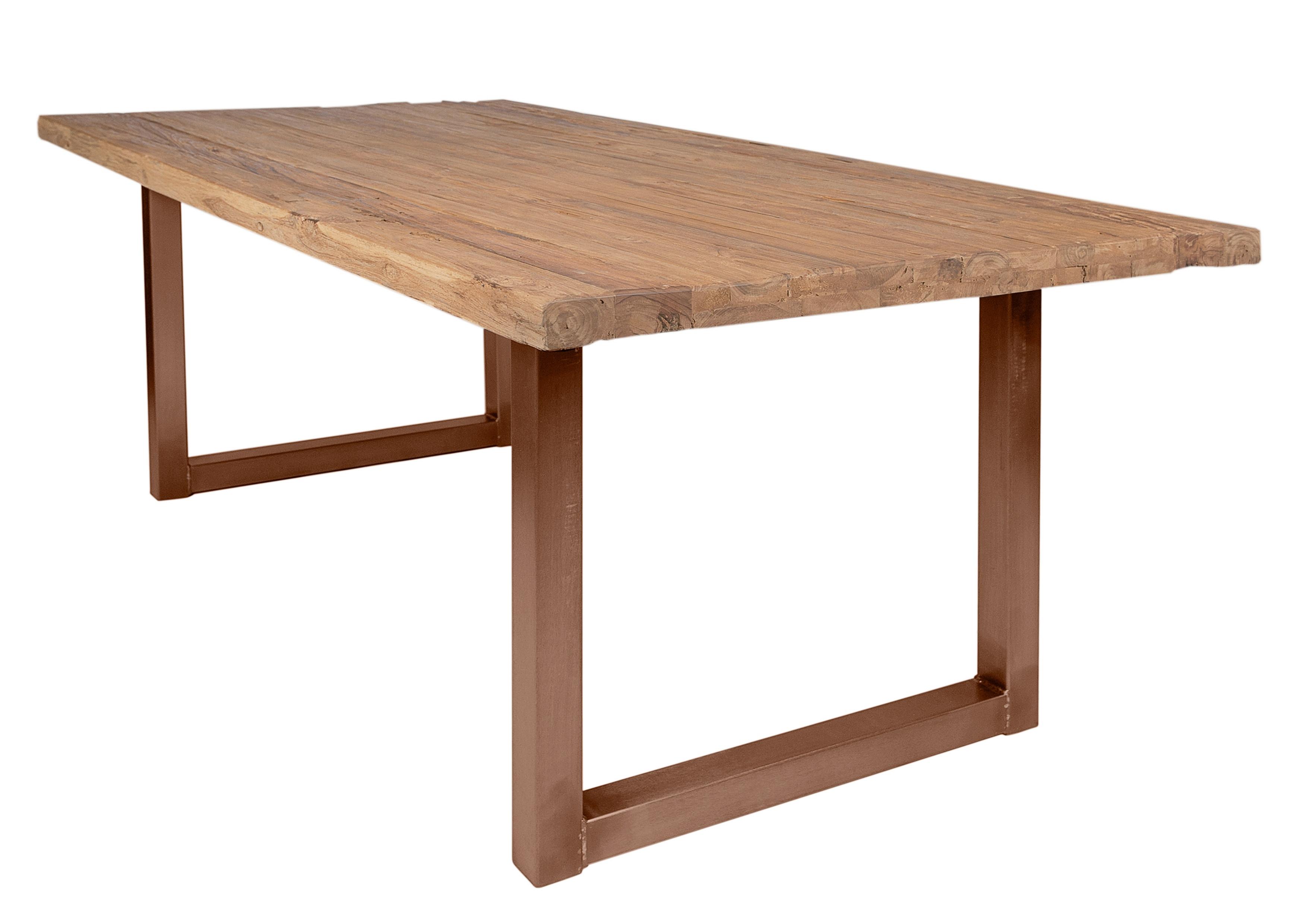 ESSTISCH Braun/Naturfarben L: 220cm - Braun/Naturfarben, MODERN, Holz/Metall (220/100/76cm) - MID.YOU
