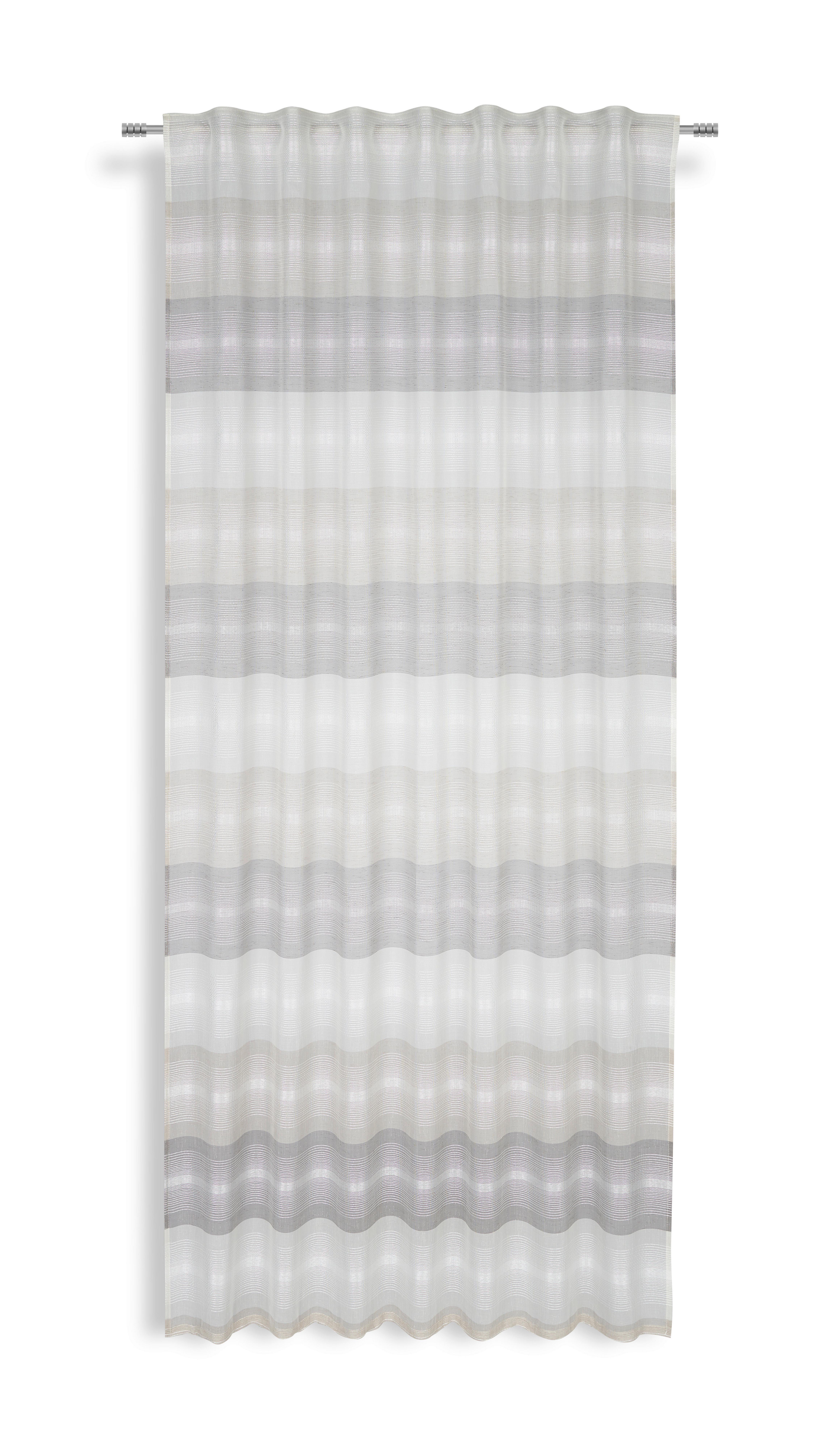 Vorhang mit Schlaufen und Band Hermine 140x245 cm Taupe - Taupe, MODERN, Textil (140/245cm) - Luca Bessoni