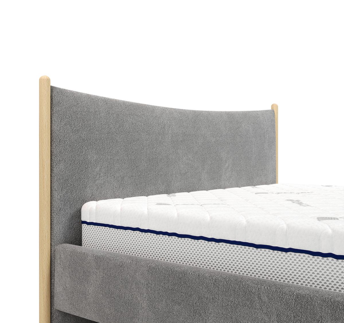 Polsterbett Nature Anthrazit Lf: 180x200 Cm - Anthrazit/Buchefarben, MODERN, Holz/Holzwerkstoff (180/200cm) - MID.YOU