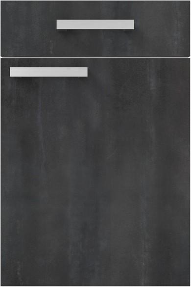 Geräumige Eckküche in Schwarz und Grau