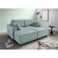 Bigsofa Tramin, Silberfarben B: 188 Cm - Mintgrau/Schwarz, MODERN, Textil (188/86/154cm) - Livetastic