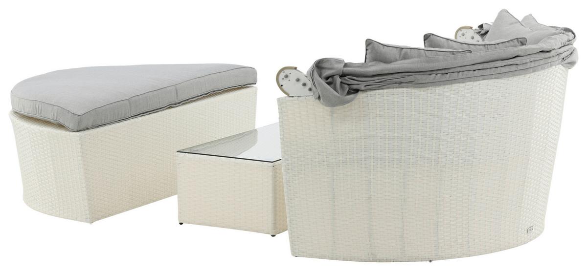 Sonneninsel Padova - Weiß, KONVENTIONELL, Kunststoff (153/72/76cm) - Gardenson