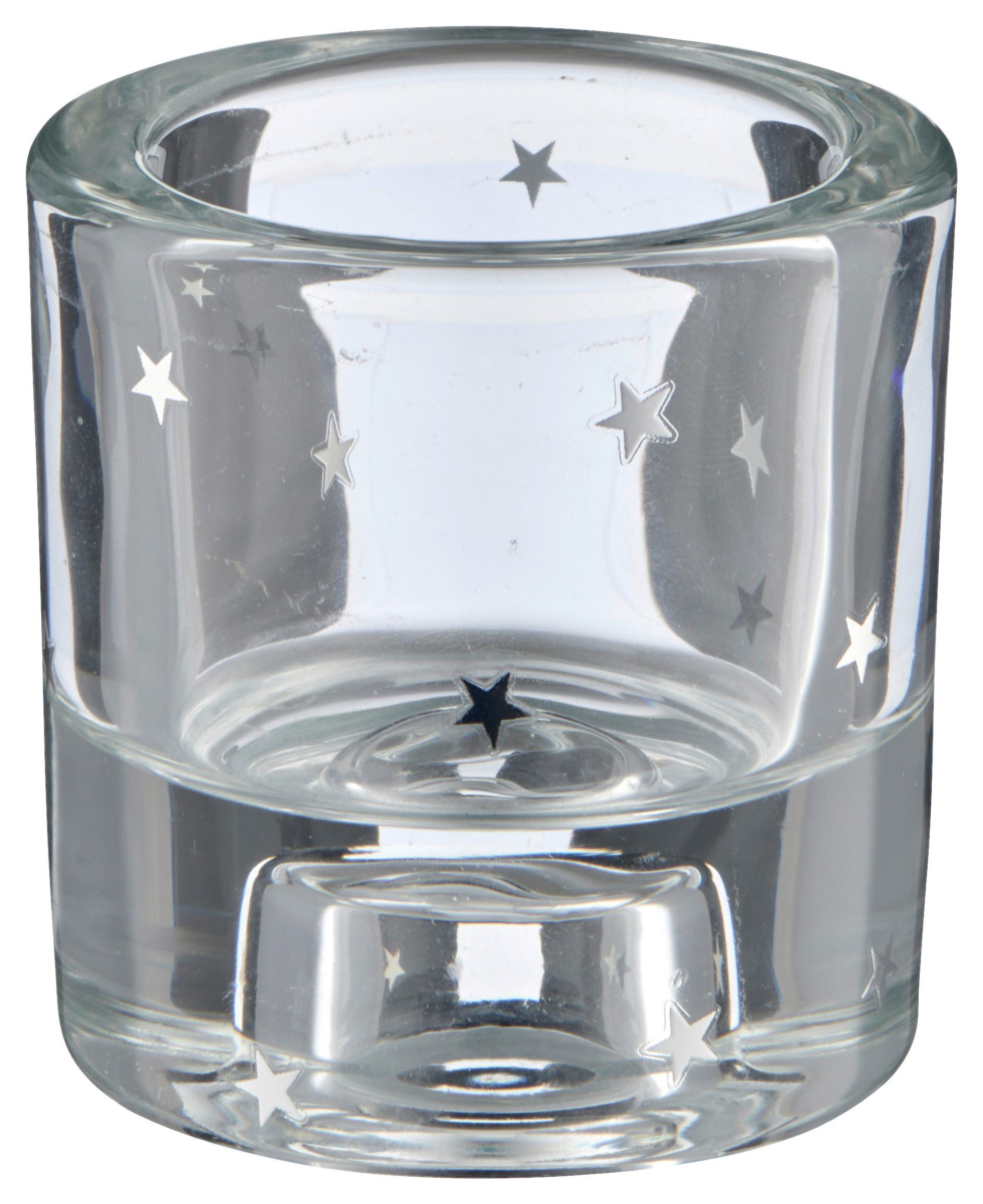 Svietnik na čajovú sviečku STERN I - číra/strieborná, Basics, sklo (6/6,5cm) - Mömax