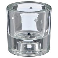 Svietnik na čajovú sviečku STERN I - číra/strieborná, Basics, sklo (6/6,5cm) - Mömax