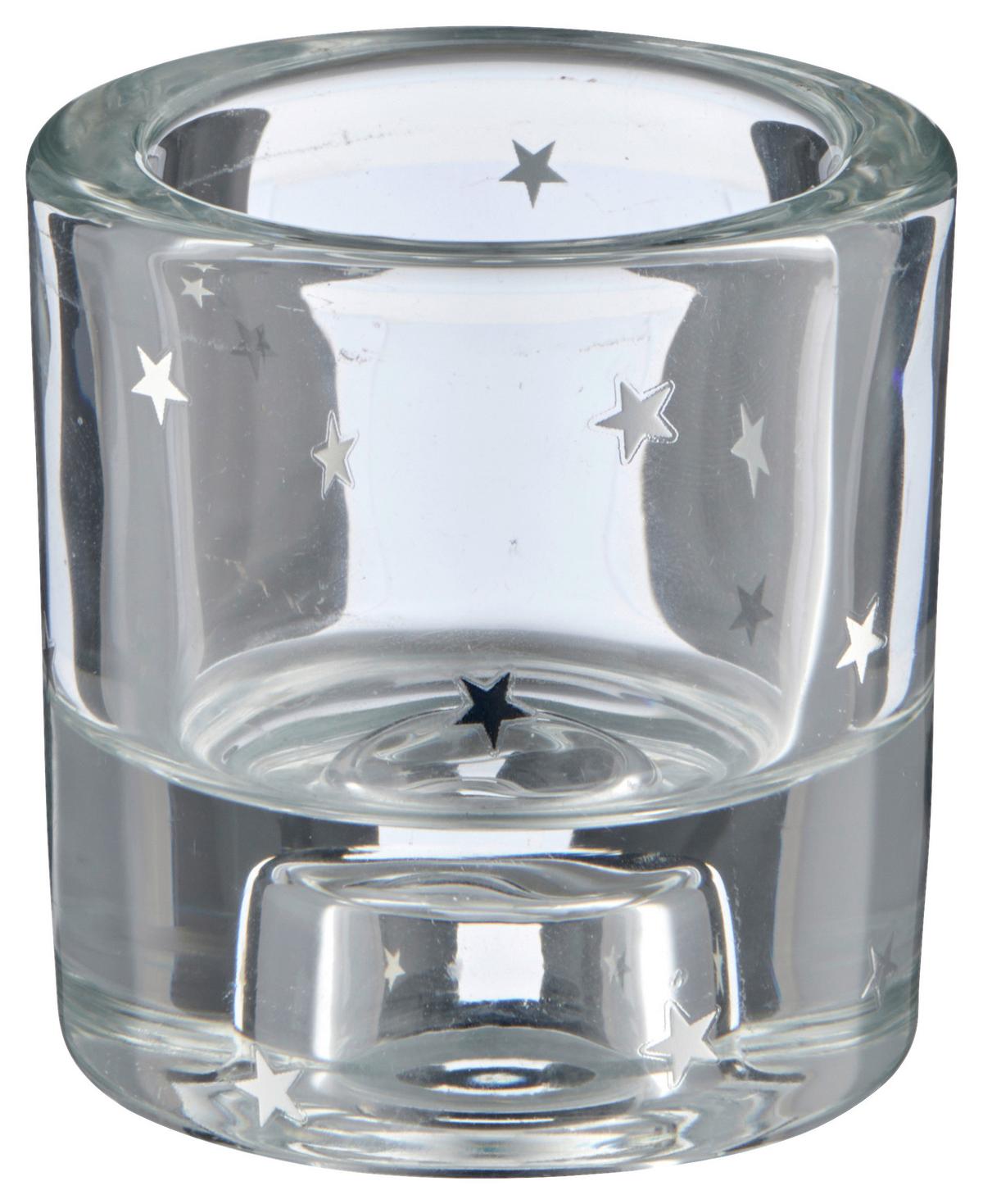 Svietnik na čajovú sviečku STERN I - číra/strieborná, Basics, sklo (6/6,5cm) - Mömax