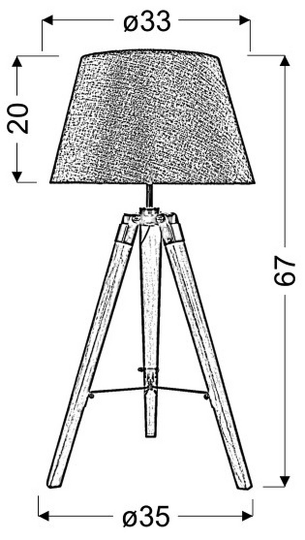 Tischleuchte 41-31211 - Braun, Natur, Holz/Textil (35/35/68cm)