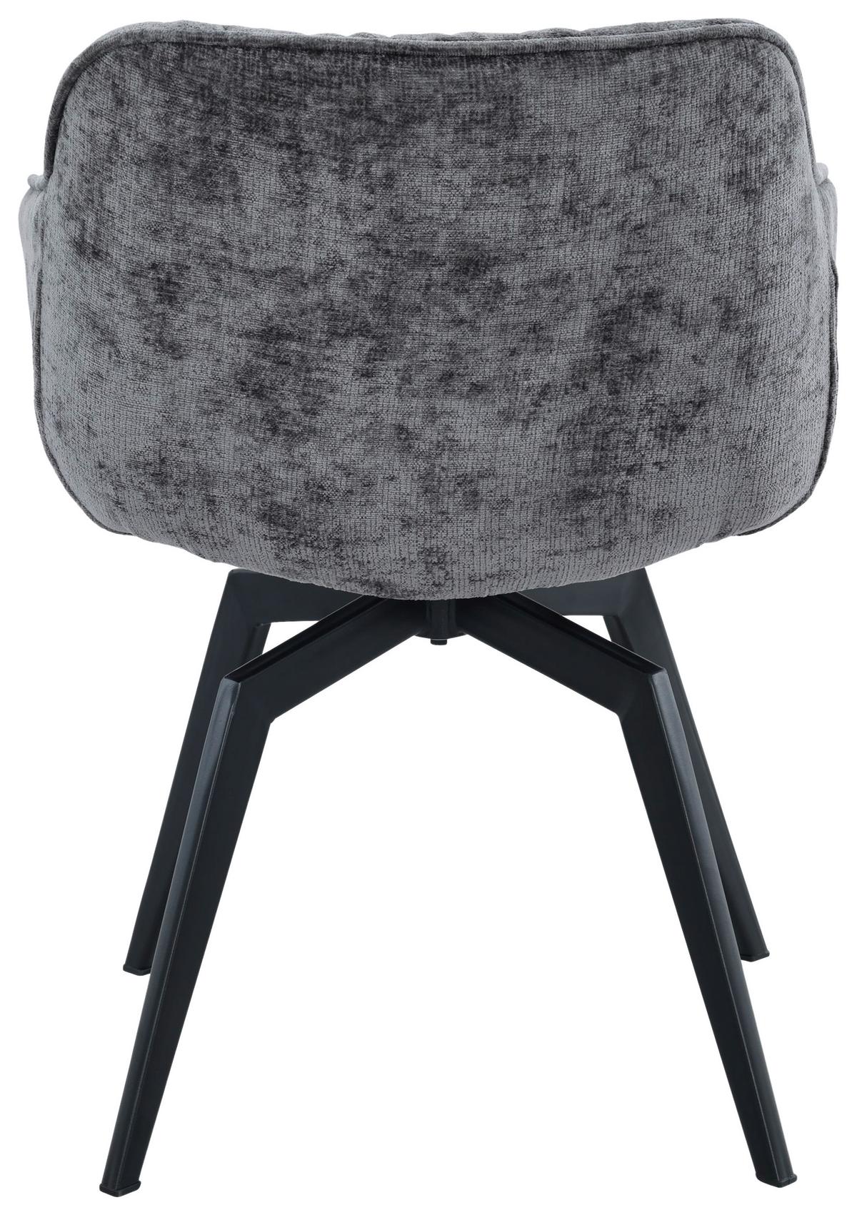 Armlehnstuhl Avegno Grau/Schwarz B: 59,5 cm - Schwarz/Grau, MODERN, Textil/Metall (59,5/84/63,5cm) - Livetastic