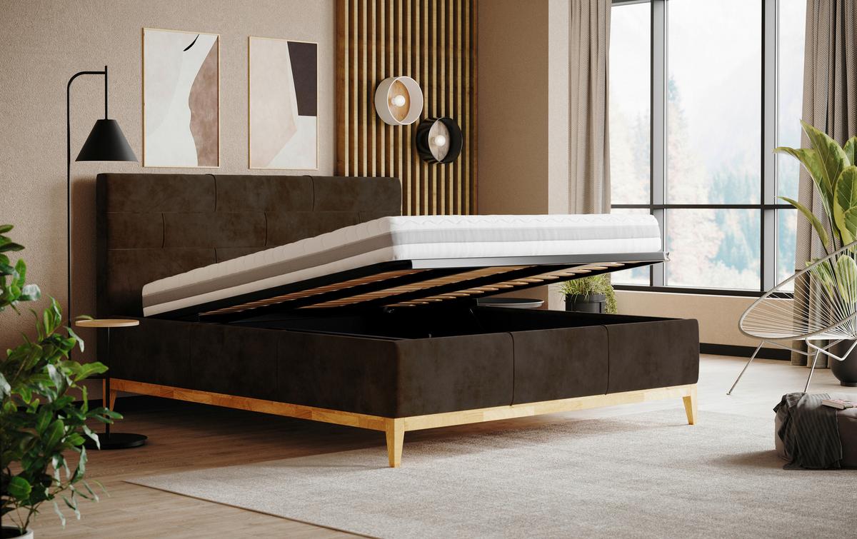 Polsterbett Mit Bettkasten Jupiter 180x200 Cm Braun - Eichefarben/Anthrazit, MODERN, Holz/Holzwerkstoff (180/200cm) - MID.YOU