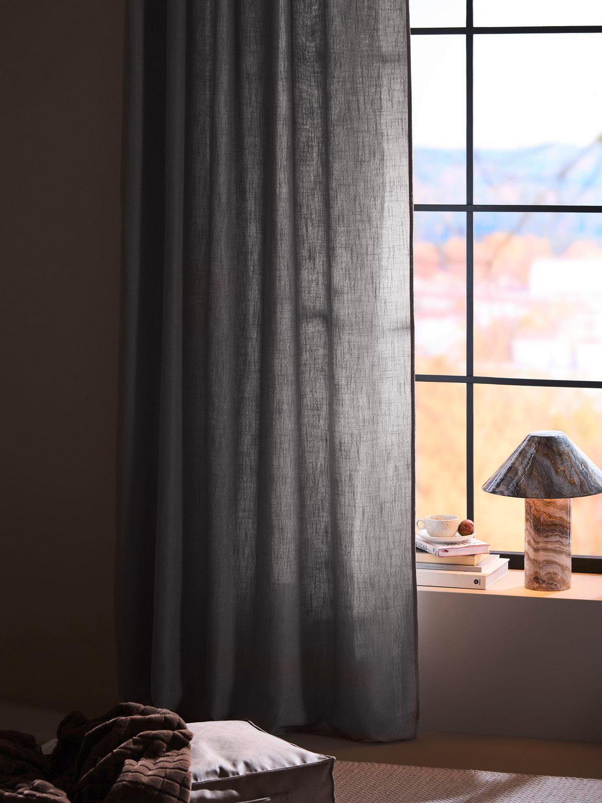 HOTOVÝ ZÁVES CECIL - svetlosivá, Basics, textil (145/260cm) - Svanefors