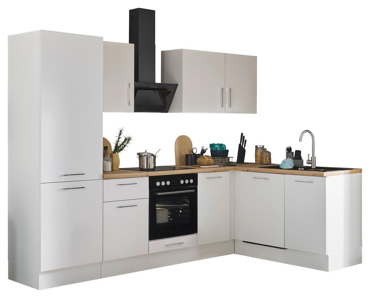 Eckküche Turin Weiß/eiche Dekor 280x175 Cm - Weiß/Eiche Artisan, Basics, Holzwerkstoff (280/175cm) - MID.YOU