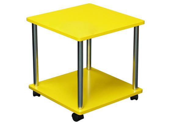 Beistelltisch Paul *ph* - Chromfarben/Gelb, MODERN, Holzwerkstoff/Kunststoff (40/41,5/40cm) Beistelltisch Paul *ph* - Chromfarben/Gelb, MODERN, Holzwerkstoff/Kunststoff (40/41,5/40cm)