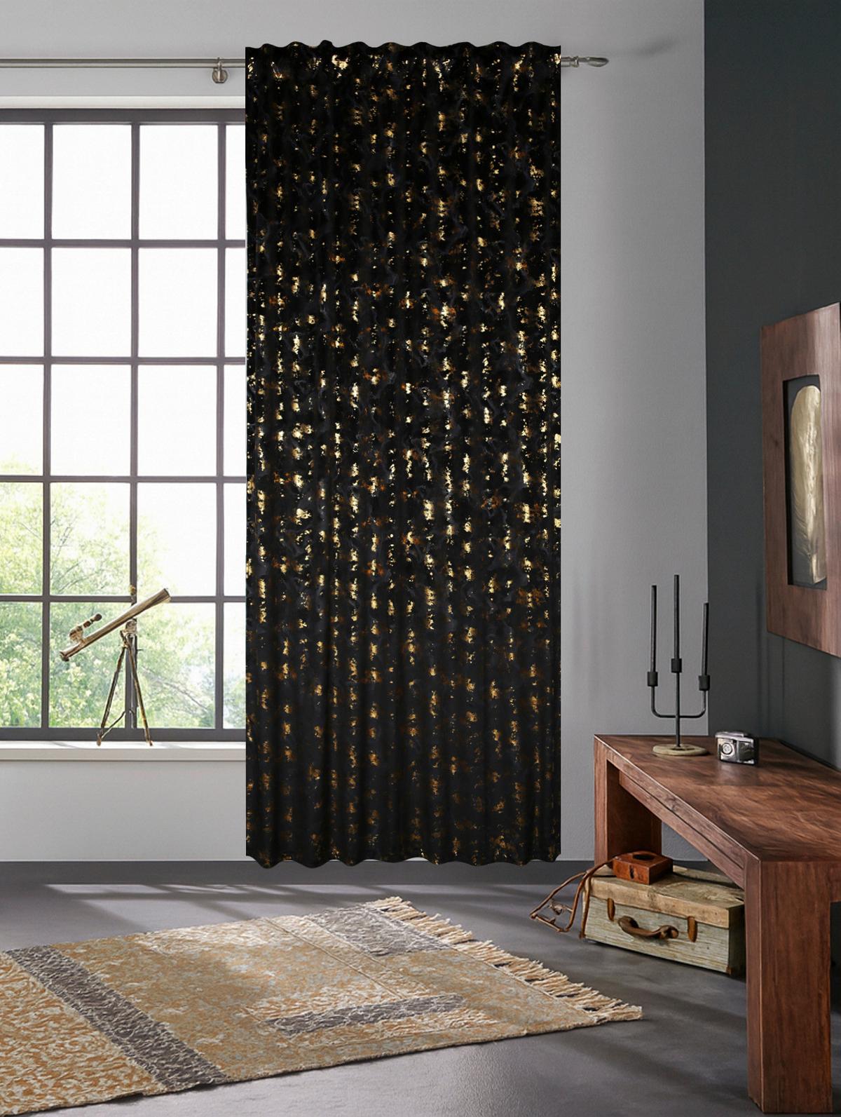FERTIGVORHANG LIONI - Schwarz, MODERN, Textil (135/245cm) - Luca Bessoni