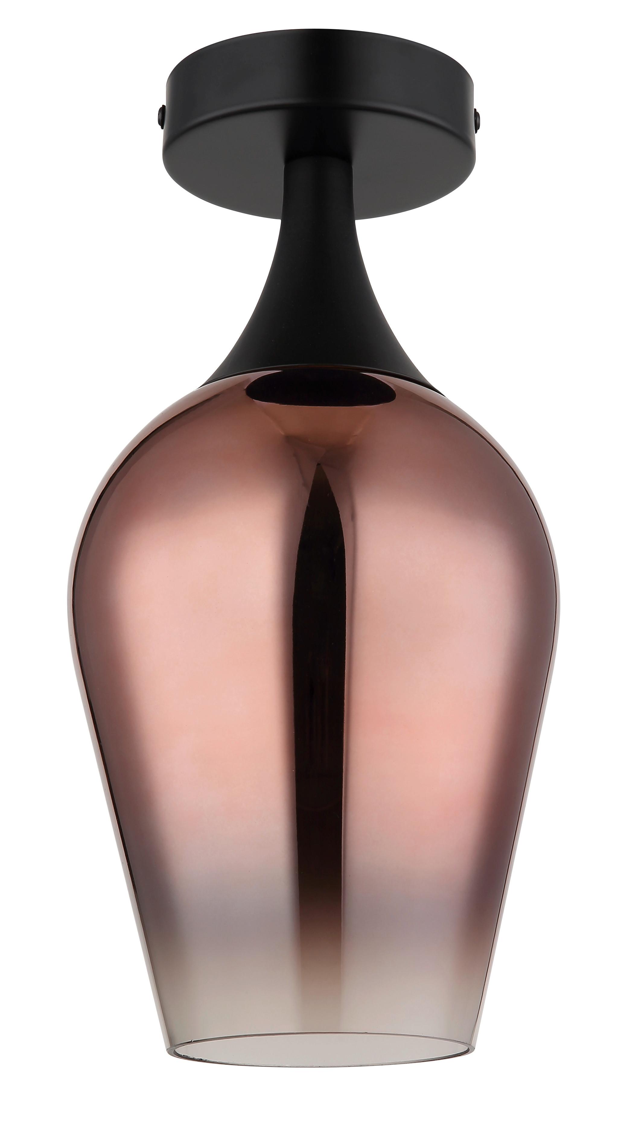 Deckenleuchte 15552d1 - Klar/Schwarz, Trend, Glas/Metall (15/30cm) - Globo