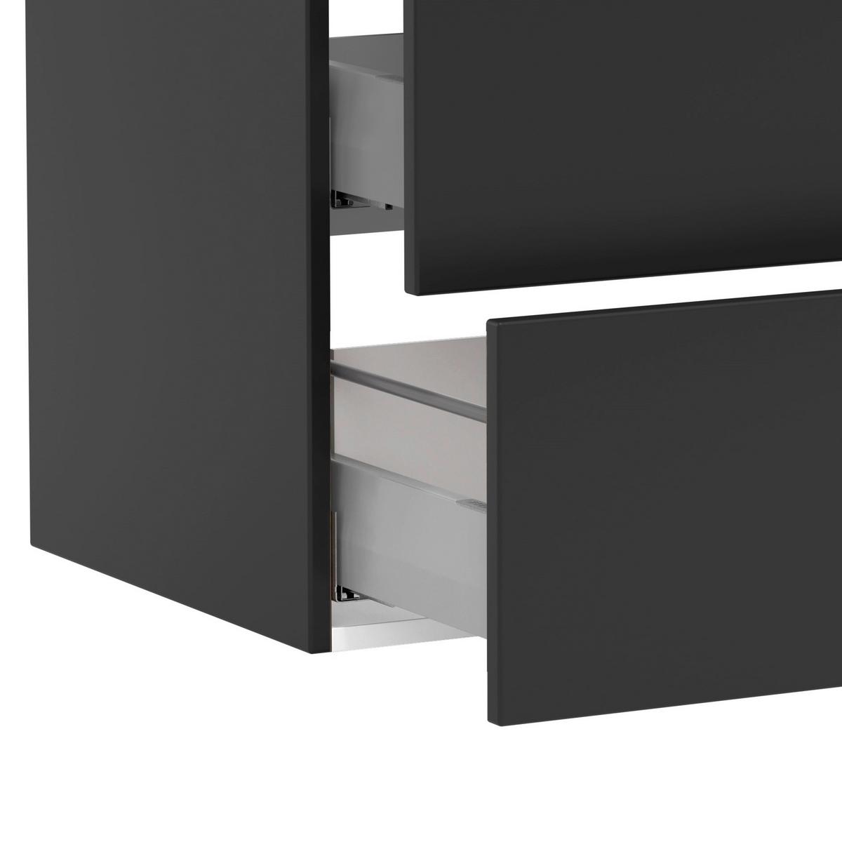 Waschtischkombi Sevilla Schwarz, B: 80 cm - Schwarz, MODERN, Keramik/Holzwerkstoff (80/54/47cm) - Held