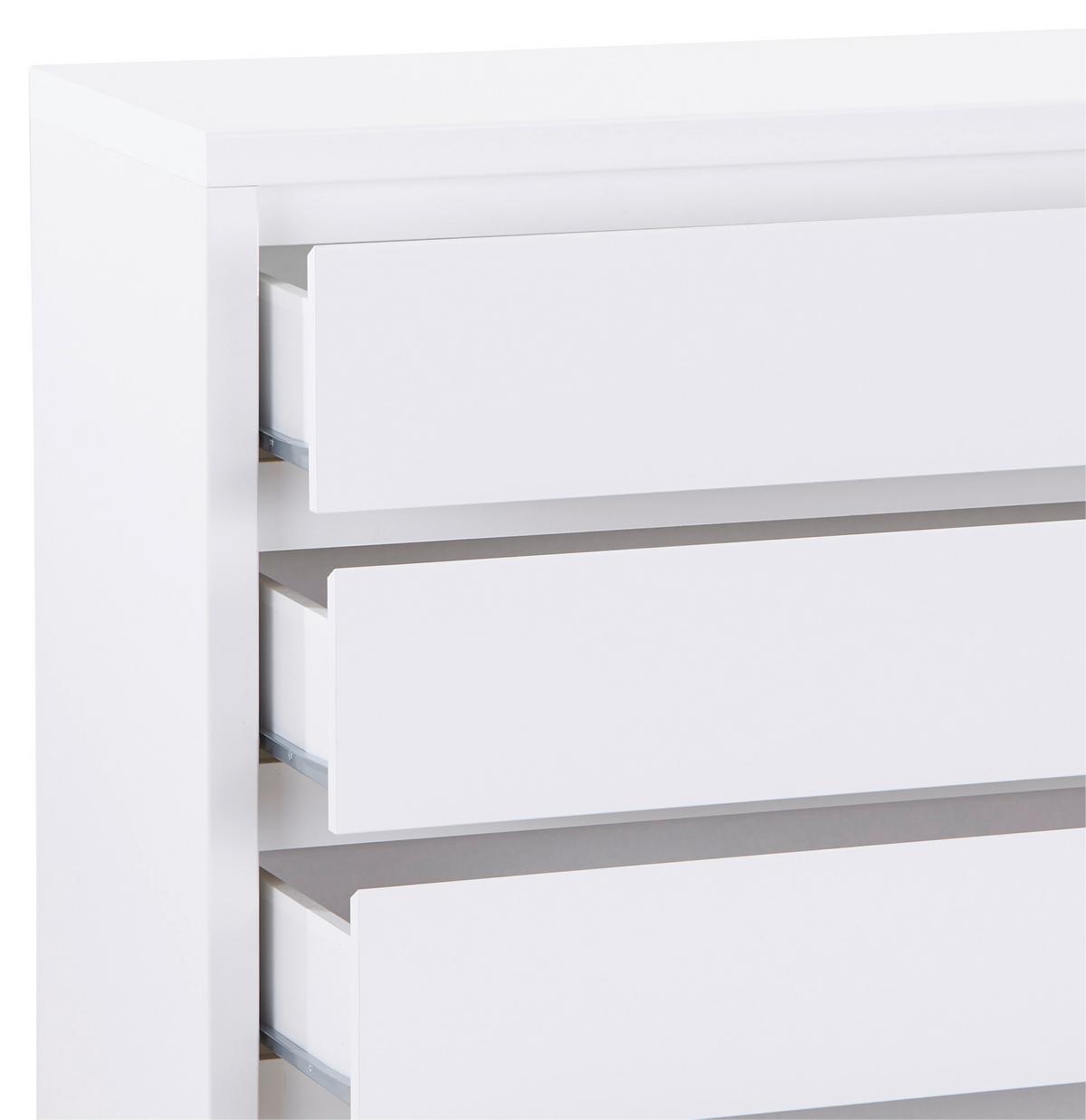 Kommode B: 105 cm Larios, Weiß - Weiß, MODERN, Holzwerkstoff (105/91/40cm)