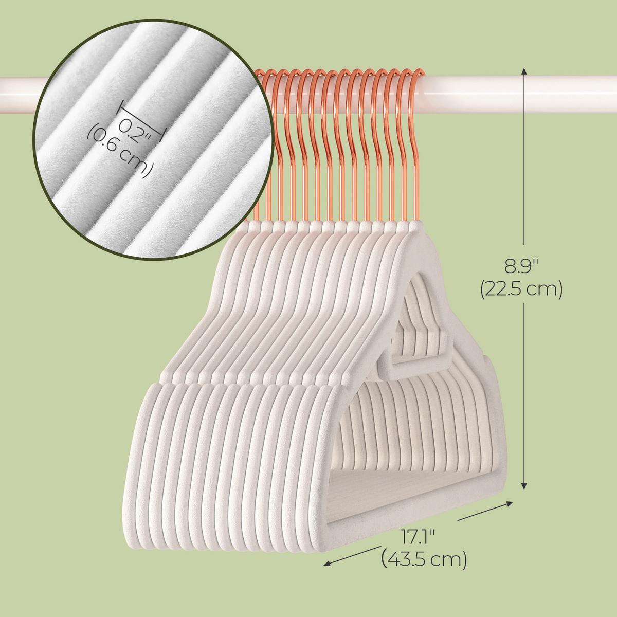 Kleiderbügel Weiß, Kupferfarben B: 42,7 cm - Weiß, Basics, Kunststoff/Metall (42,7/22/0,6cm)