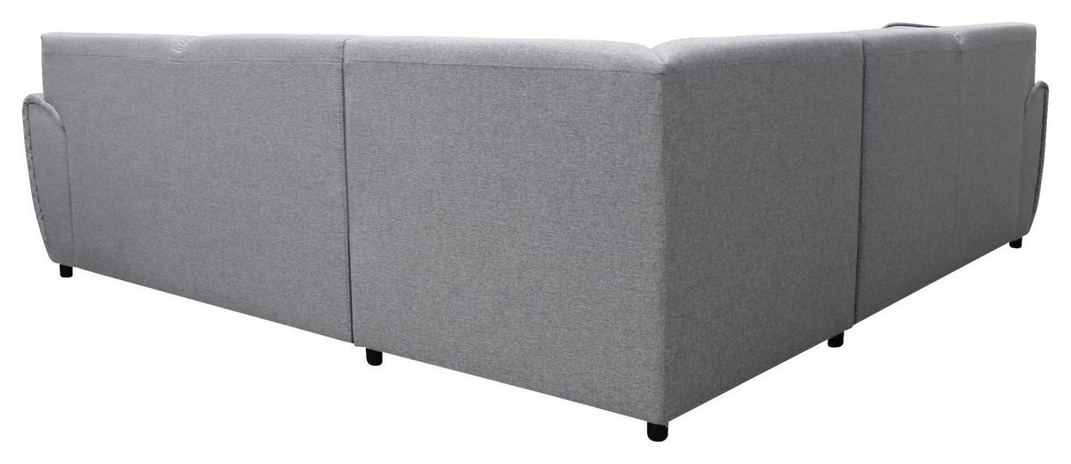 Ecksofa Delux Hellgrau Mit Schlaffunktion Ottomane Rechts - Silberfarben/Hellgrau, Design, Textil (266/266cm) - Livetastic