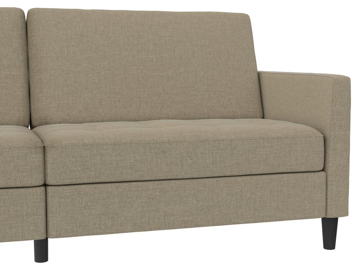 Schlafsofa Palermo Cappuccino, mit Schlaffunktion - Schwarz/Cappuccino, Basics, Textil (207/86/86cm) - Livetastic