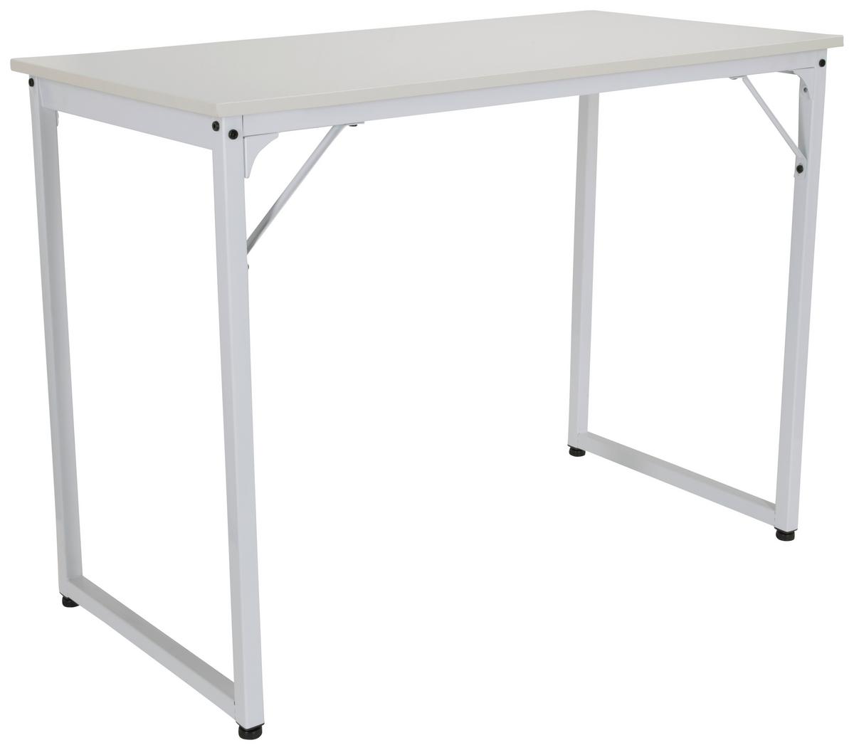 Schreibtisch Workspace I Weiß - Weiß, Basics, Holzwerkstoff/Metall (120/50/74cm) - MID.YOU
