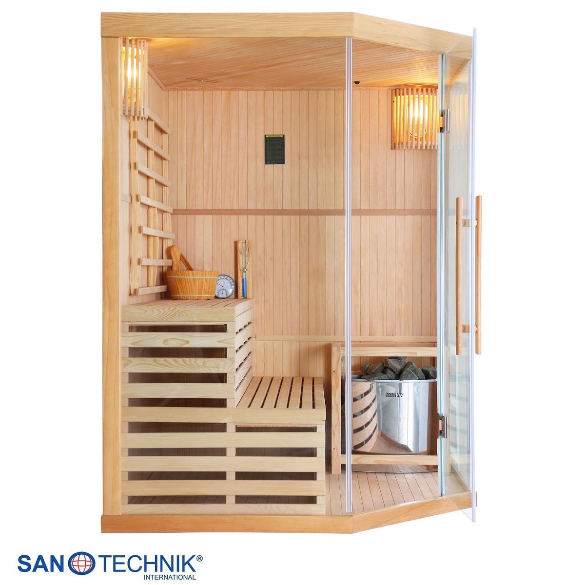 Finnische Sauna Tallinn int. Steuerung, 6-KW-Ofen - Basics, Holz (150/200/150cm)