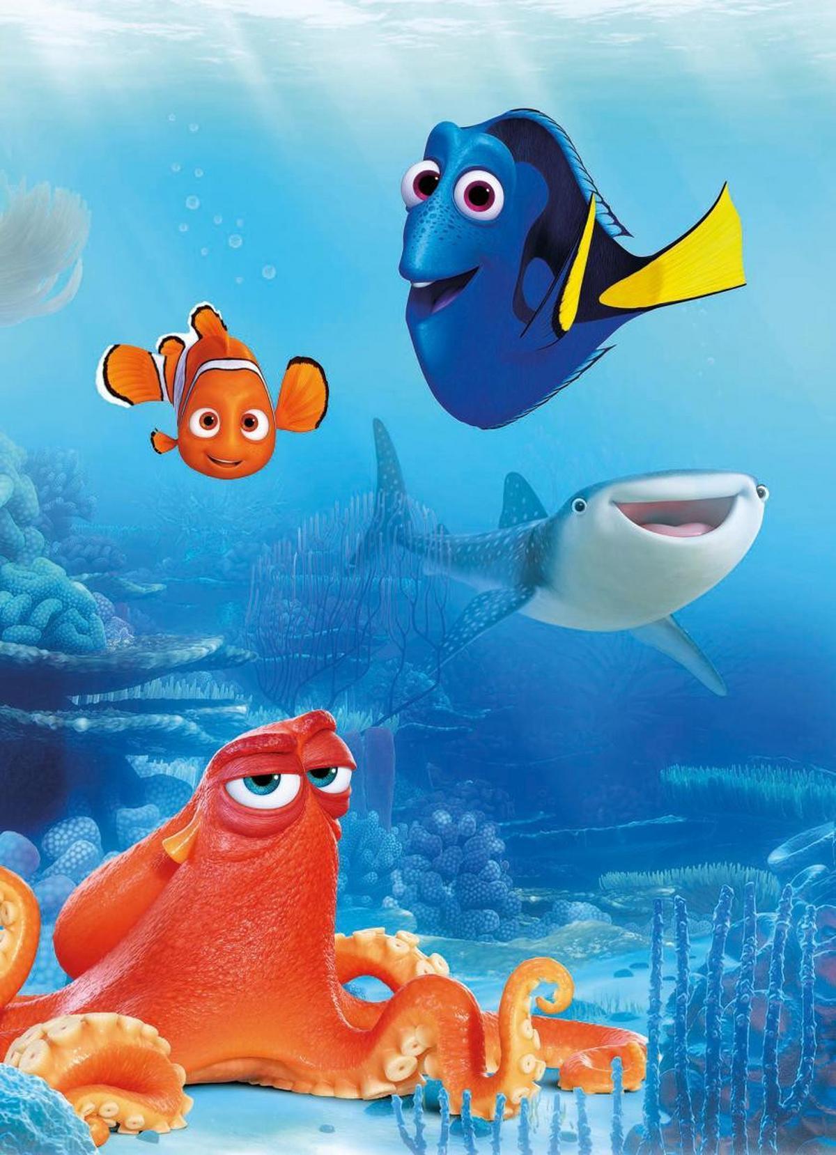 Fototapete Dory And Friends - Blau/Orange, Papier (184/254cm) - Komar