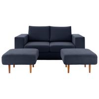 2,5-sitzer Looks V-1 - Eichefarben/Dunkelblau, Design, Textil (192/96/107cm) - LOOKS by W.Joop