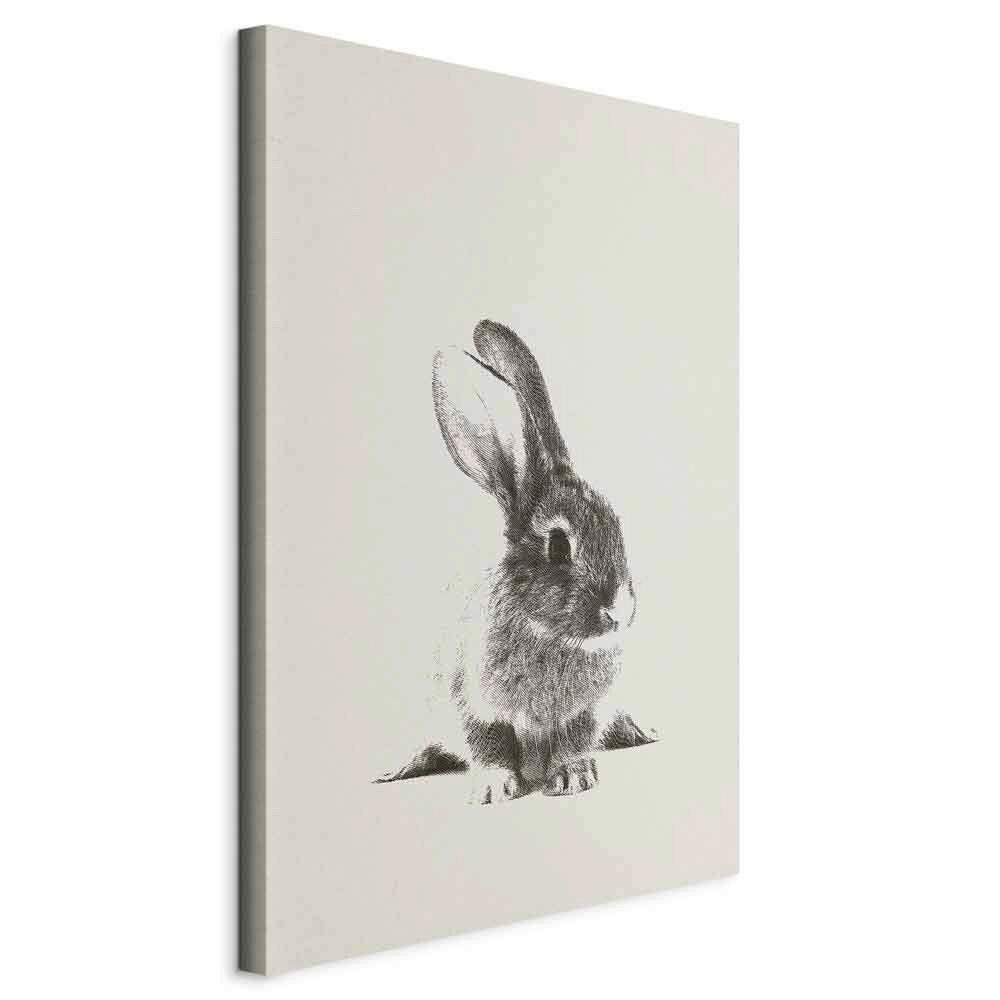 Leinwandbild Fluffy Bunny Creme Grau B: 80 cm - Creme/Grau, Basics, Holz/Textil (80/120/1,2cm) - artgeist