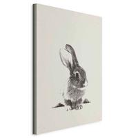 Leinwandbild Fluffy Bunny Creme Grau B: 80 cm - Creme/Grau, Basics, Holz/Textil (80/120/1,2cm) - artgeist