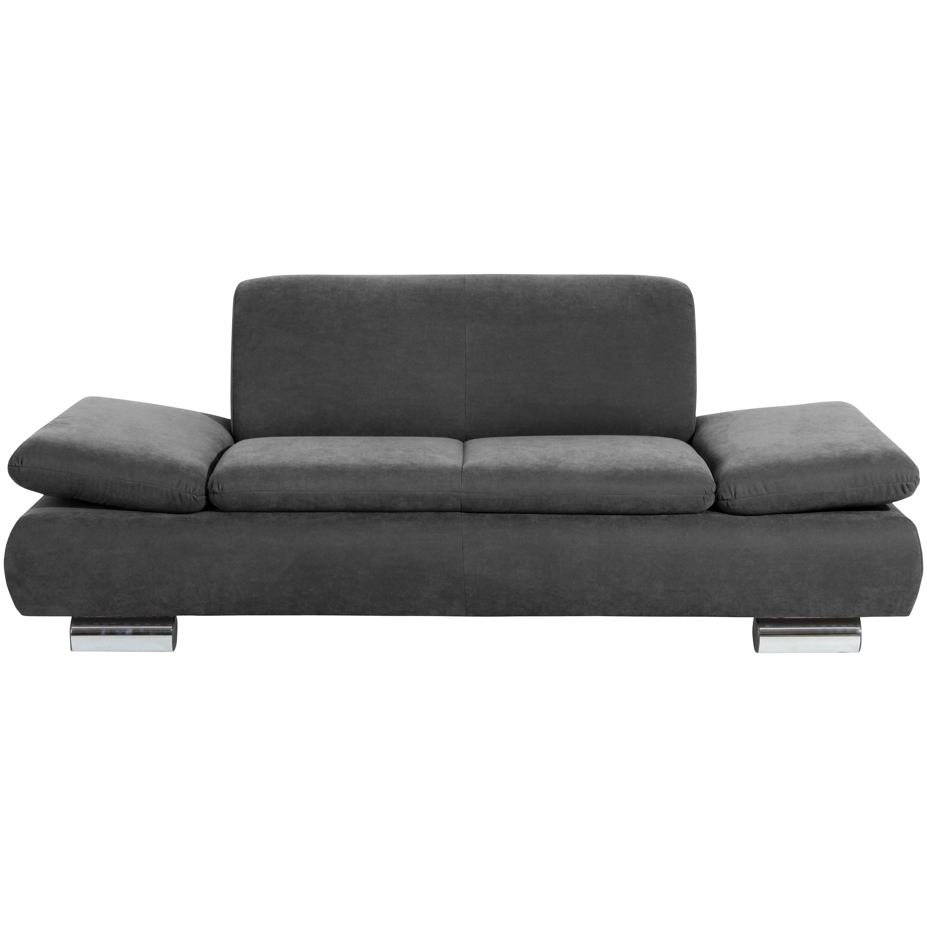 2-Sitzer-Sofa Terrence Armteil verstellbar, Anthrazit Velours - Anthrazit, Design, Textil (190/76/90cm) - Max Winzer
