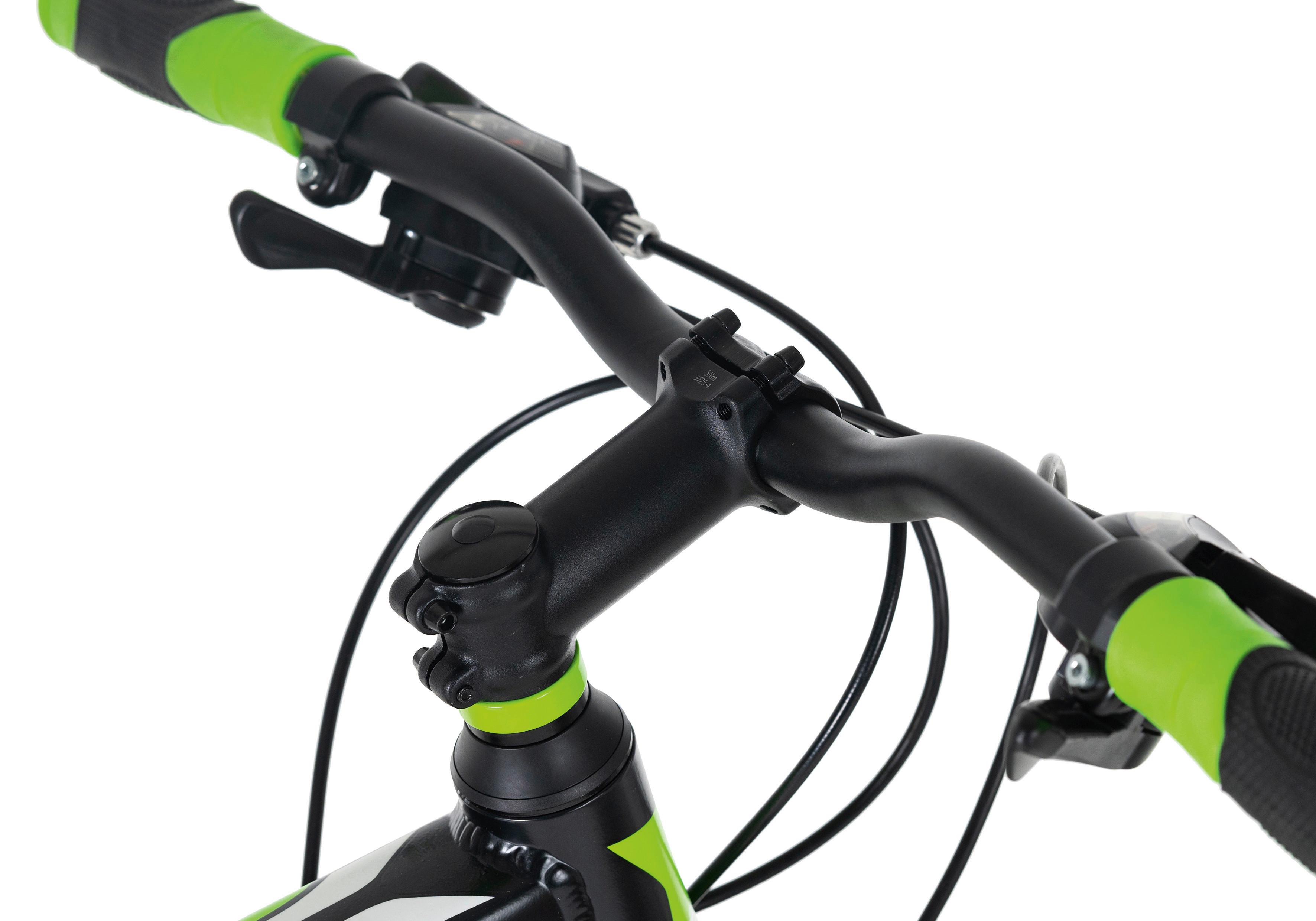 Mountainbike HARDTAIL XPLICIT aus Aluminium in Schwarz/Grün mit 21 Gängen Detail Rahmen