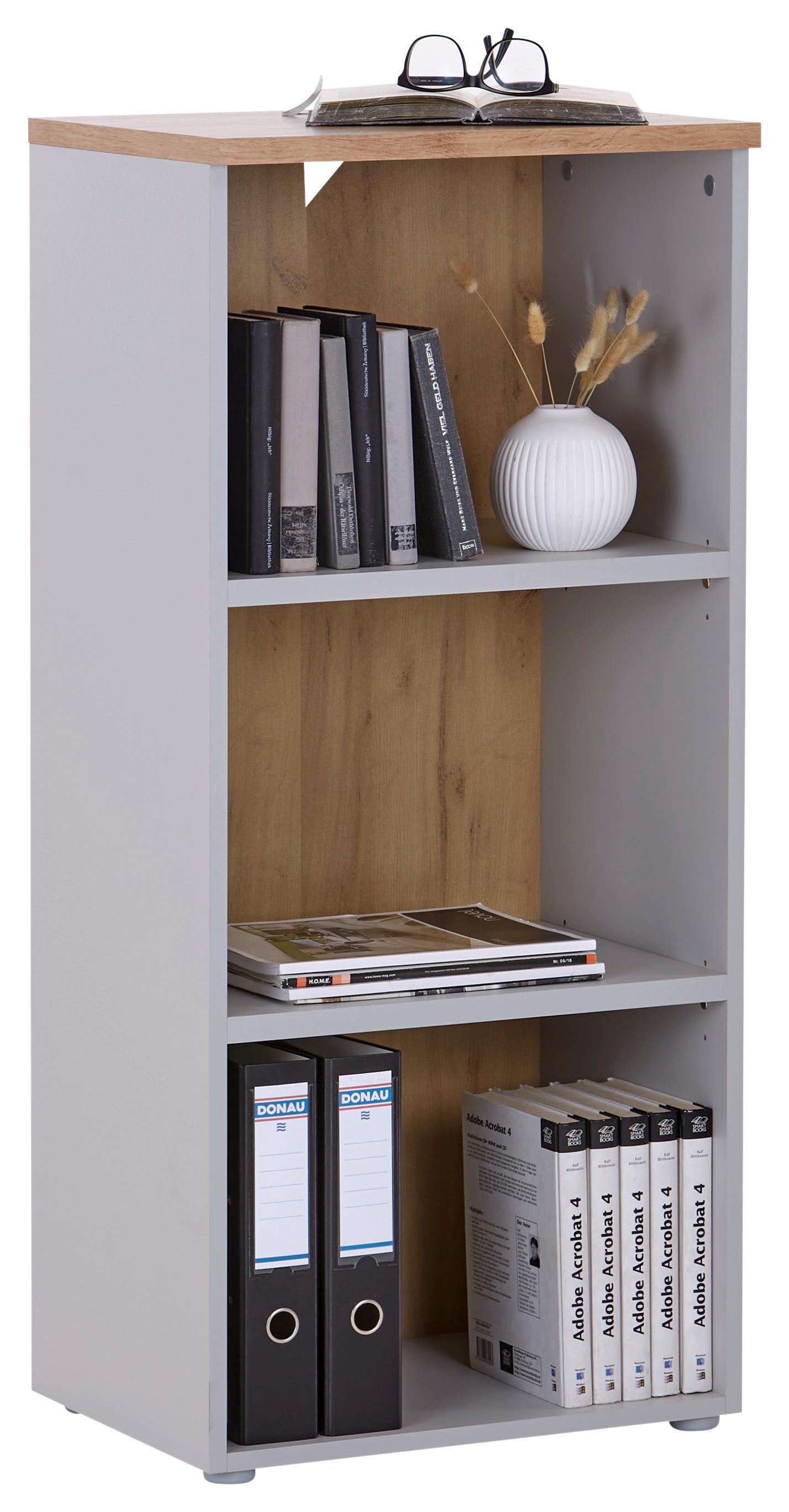 Aktenregal Kontor K4 Eiche Dekor Grau B: 50 cm - Eichefarben/Grau, MODERN, Holzwerkstoff (50/112/38cm)