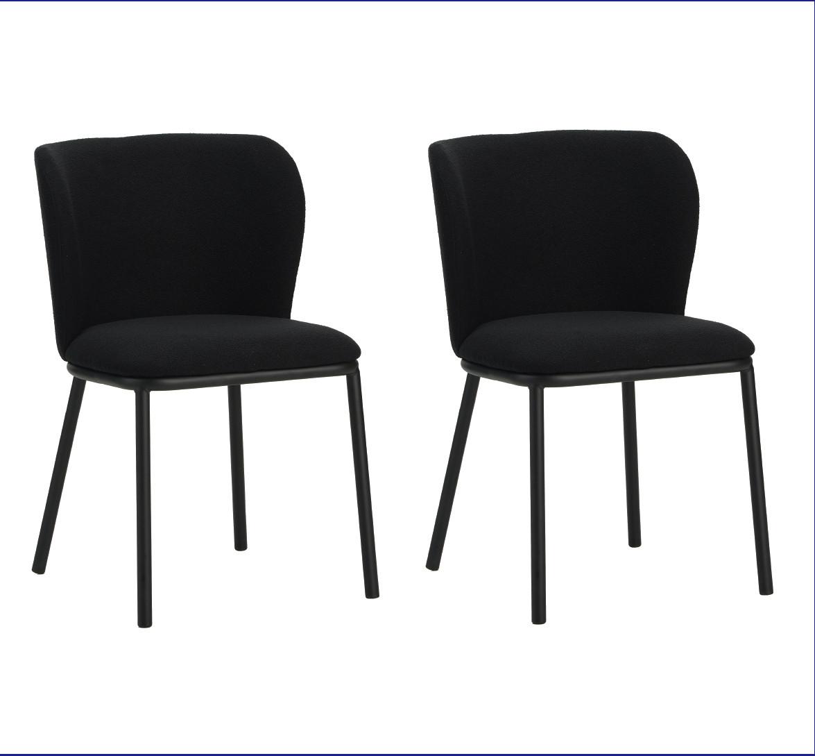 Stuhl-Set Bourges Schwarz B: 52 cm - Schwarz, MODERN, Textil/Metall (52/80/44cm) - MID.YOU