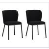 Stuhl-Set Bourges Schwarz B: 52 cm - Schwarz, MODERN, Textil/Metall (52/80/44cm) - MID.YOU