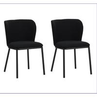 Stuhl-Set Bourges Schwarz B: 52 cm - Schwarz, MODERN, Textil/Metall (52/80/44cm) - MID.YOU